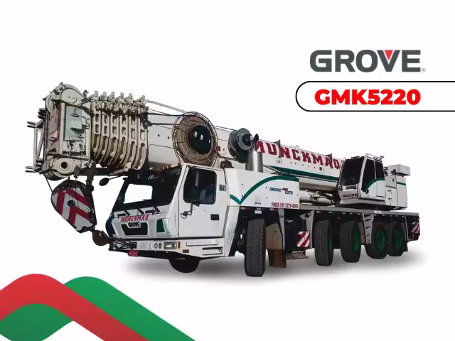 Guindaste Grove GMK5220 220 toneladas — locação para construção civil e montagem industrial em Campinas e região