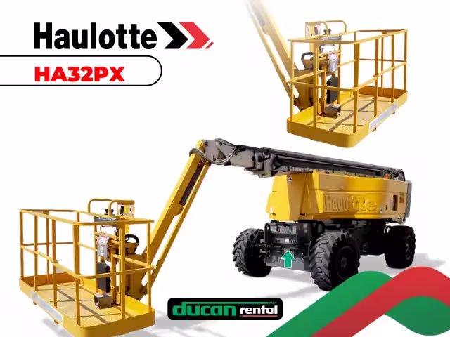 Plataforma elevatória articulada diesel Haulotte HA32 para locação em Catalão — equipamento profissional para grande altura