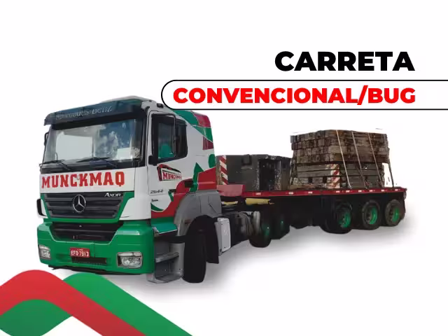 Carreta convencional bug para transporte de cargas pesadas em Catalão-GO — locação com motorista habilitado